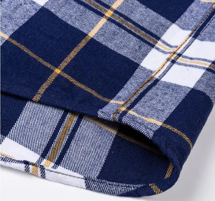 Plaid Flannel Shirts For Men Long Sleeve 100%Cotton Fashion Casual Soft Standard-Fit Man Blouse Clothes Oversize Men's clothing