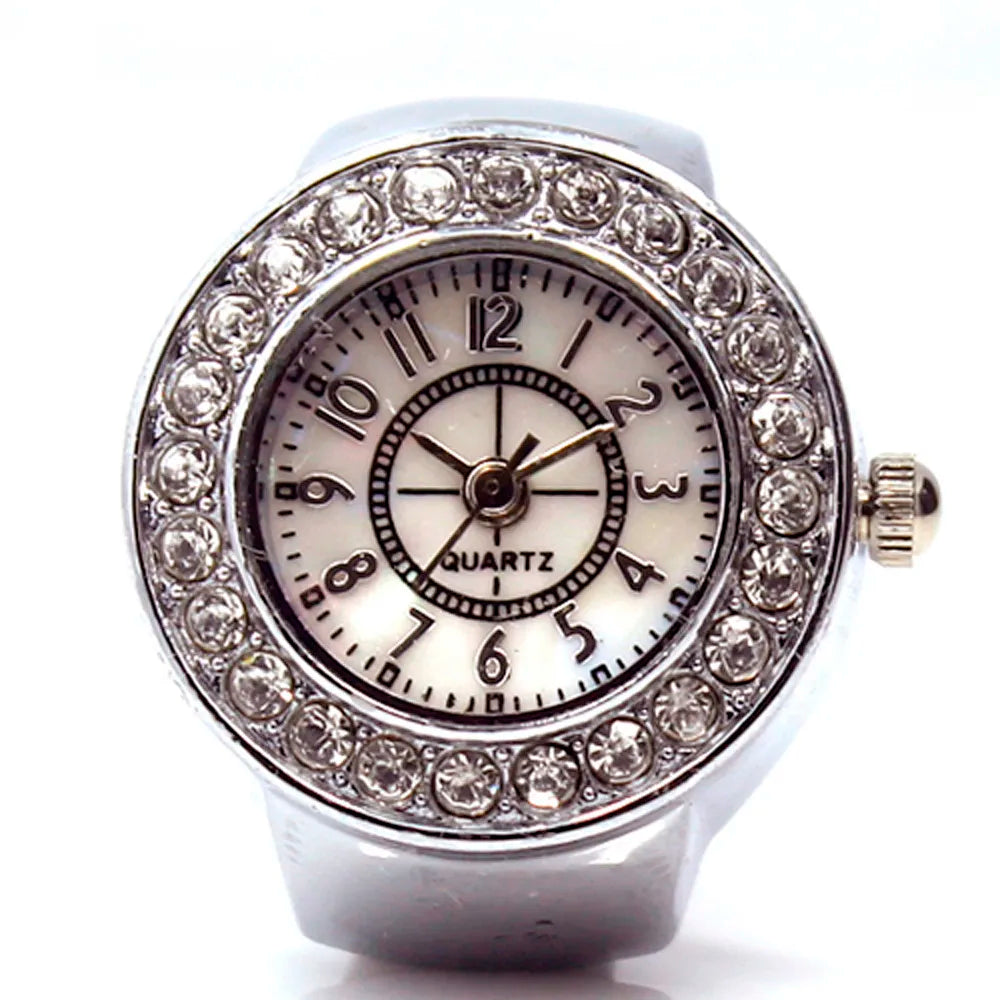 Elastic Cool Watch Creative Watch Steel Dial Ring Finger Analog Quartz Quartz Women's Watch Wrist Bands Men