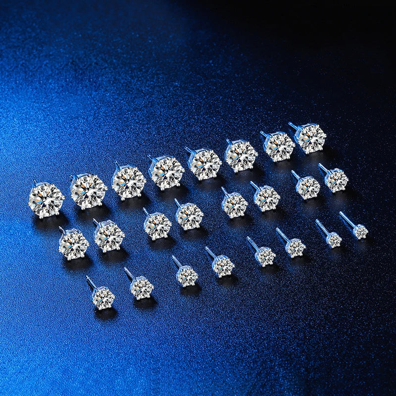 100% Earrings Moissanite for Women Pass Diamond Test Pen Ear Studs 925 Sterling Silver Fine Jewelry