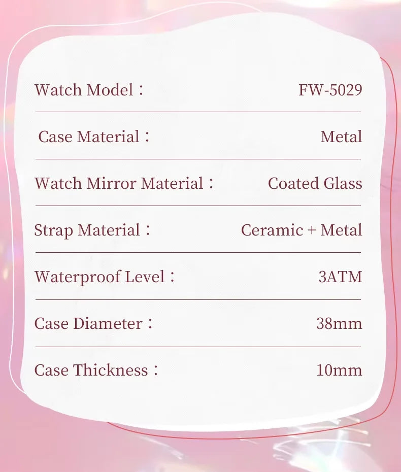 Mark Fairwhale Dress Pink Diamond Watch For Women Fashion Ceramic Chain Quartz Watch Luxury Brilliant Beimu Wristwatch Ladies