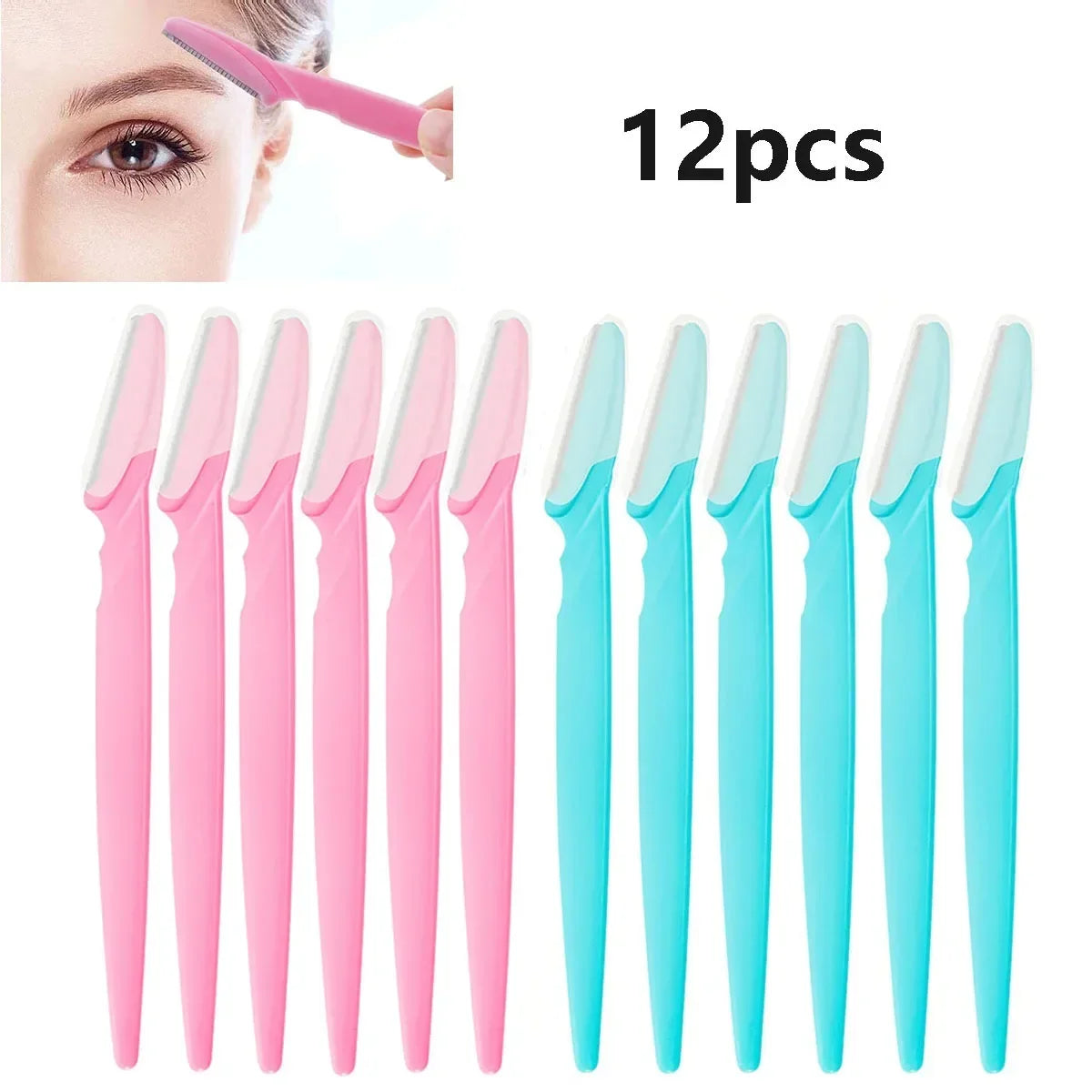 6/12Pcs Set Precision Eyebrow Razor Kit - Multipurpose Exfoliating Dermaplaning Tools and Facial Razor for Women and Men