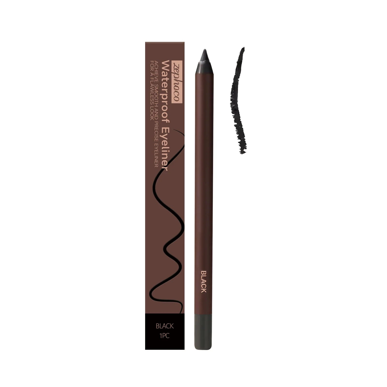Zephoco Brown Eyeliner Pencil Waterproof Sweatproof Long Lasting Easy to Color Smooth Soft Gel Eyeliner Pencil Eye Makeup Set