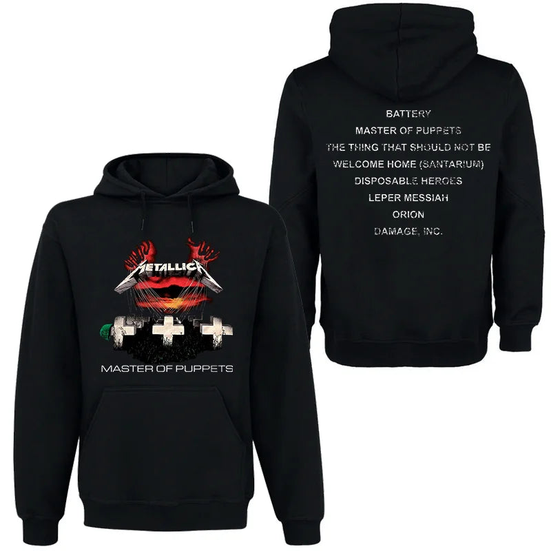 METALLICA Band Rock Dark Wind Hoodie Men's Street Hip Hop Top Comfortable Hooded Sweater Fall_Winter Personality Men's Clothing