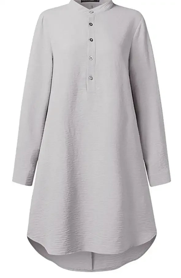 Creative Spring Hot Sale Of The Season Middle East Muslim Intellectual Style A- Line Polo Neck Trendy Half Skirt Cotton Material