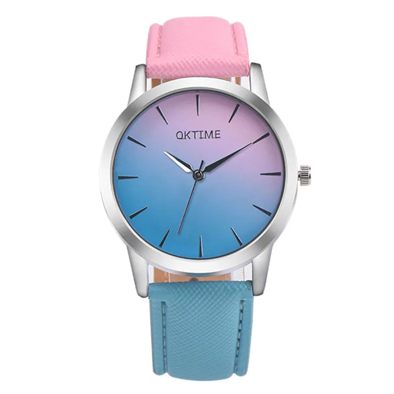 BK25 Fashionable Men watch color dual splicing Women watch waterproof simple quartz watch couple watch  gift watches for man