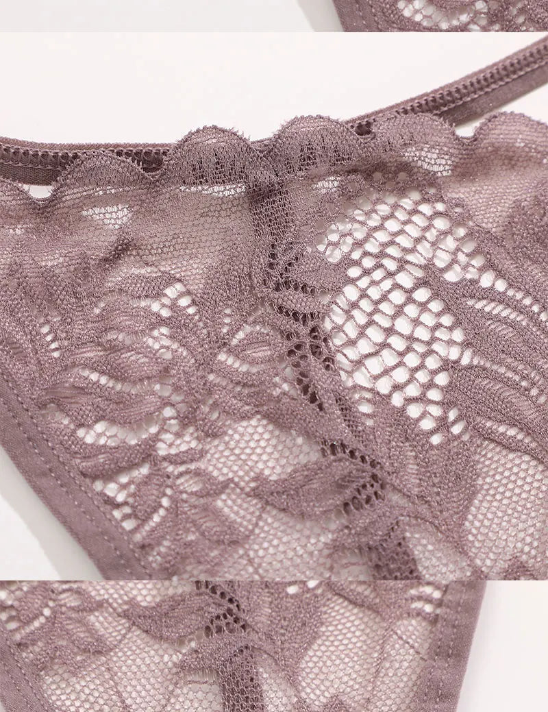 FINETOO 6PCS/Set Lace Thong Female Bikini Lady Intimates S-XL Women Seamless Panties Sexy Girl's Underwear Transparent Briefs