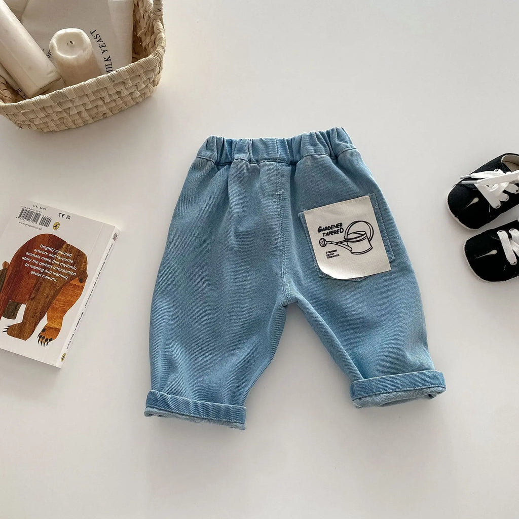 0-5Y Kids Boys Cotton Denim Pants Summer 2026 Baby Jeans New Stylish Korean Style Children's Casual Soft Trousers Clothing Boys