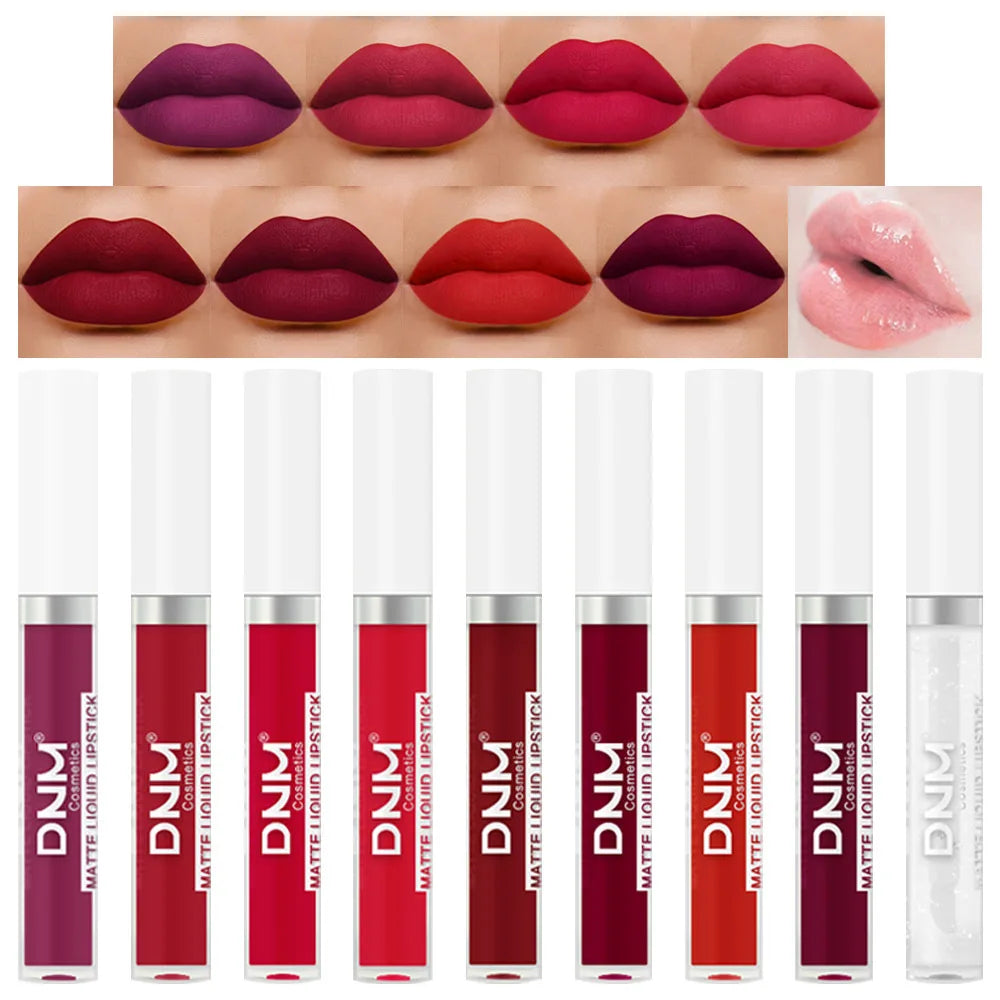 DNM 19 Colors Matte Lip Gloss Waterproof Long-lasting Non-fading Lip Glaze Multi-color Non-stick Cup Lipstick Lipgloss