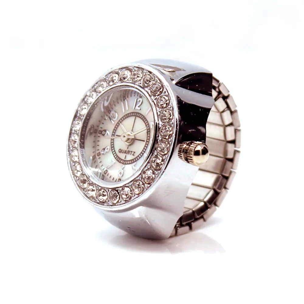 Elastic Cool Watch Creative Watch Steel Dial Ring Finger Analog Quartz Quartz Women's Watch Wrist Bands Men