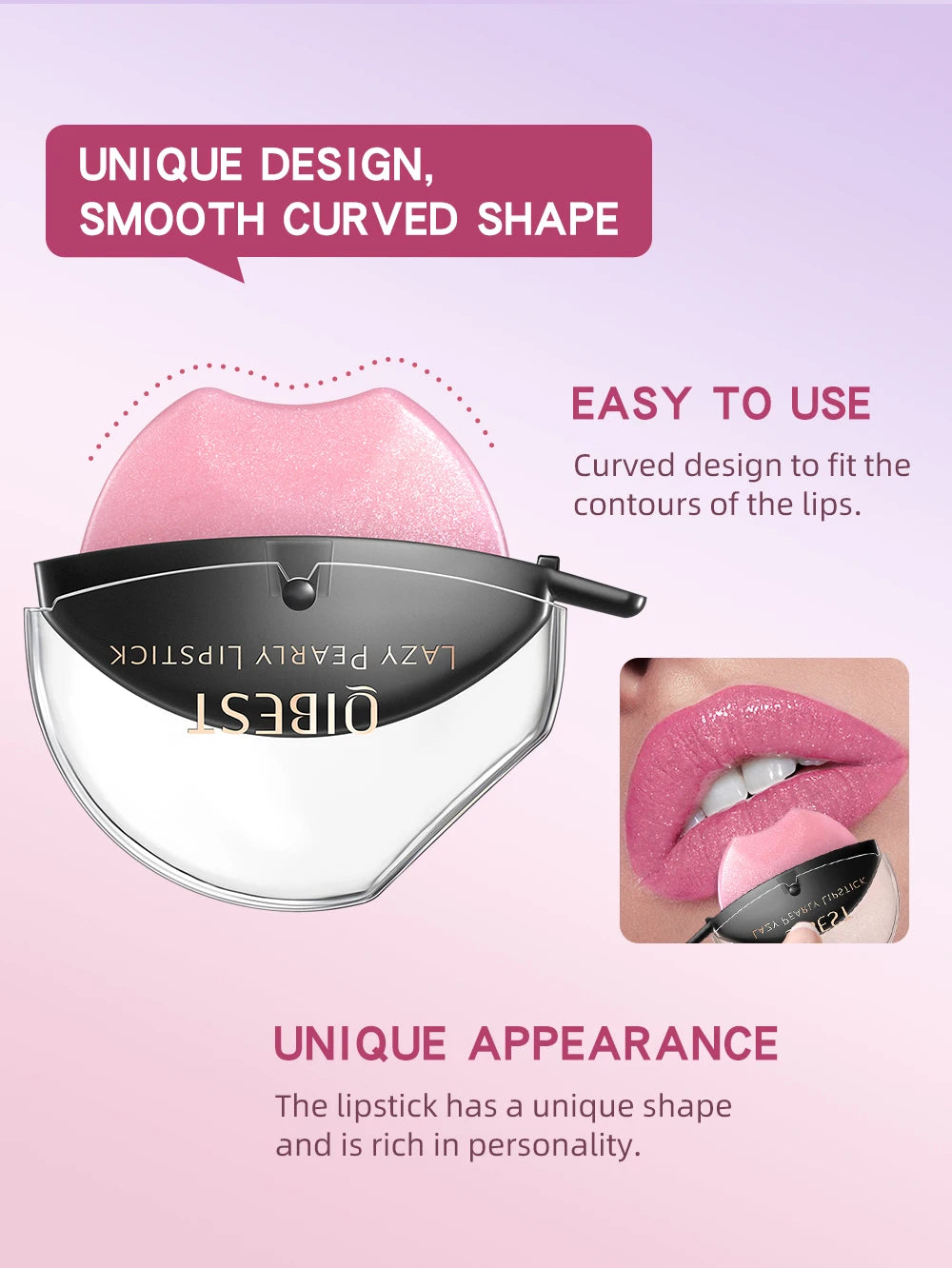 Lip-shaped lipstick seal Sip into makeup lazy blush lipstick Matte makeup effect Moisturizing lip gloss Waterproof non-stick cup