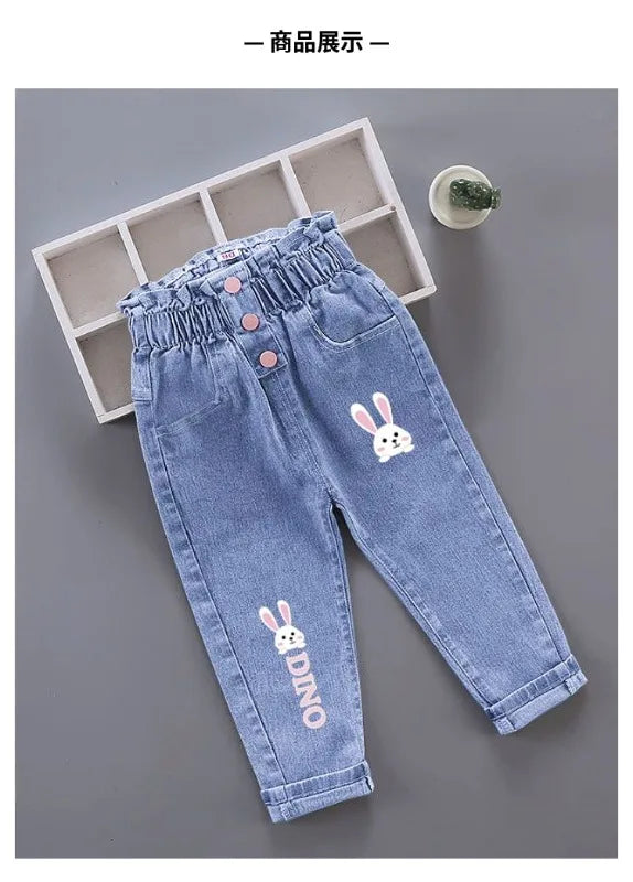 Girls Pants Kids Clothes Children Jeans Cowboy  Denim Pants Spring Autumn Fashion Clothing Streetwear Casual Harajuku
