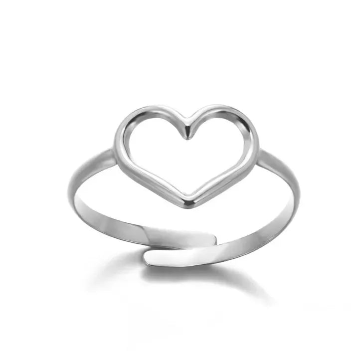 Zircon Little Heart Rings For Women Minimalism Heart Ring Stainless Steel Finger Dainty Ring Valentine Gifts Free Shipping