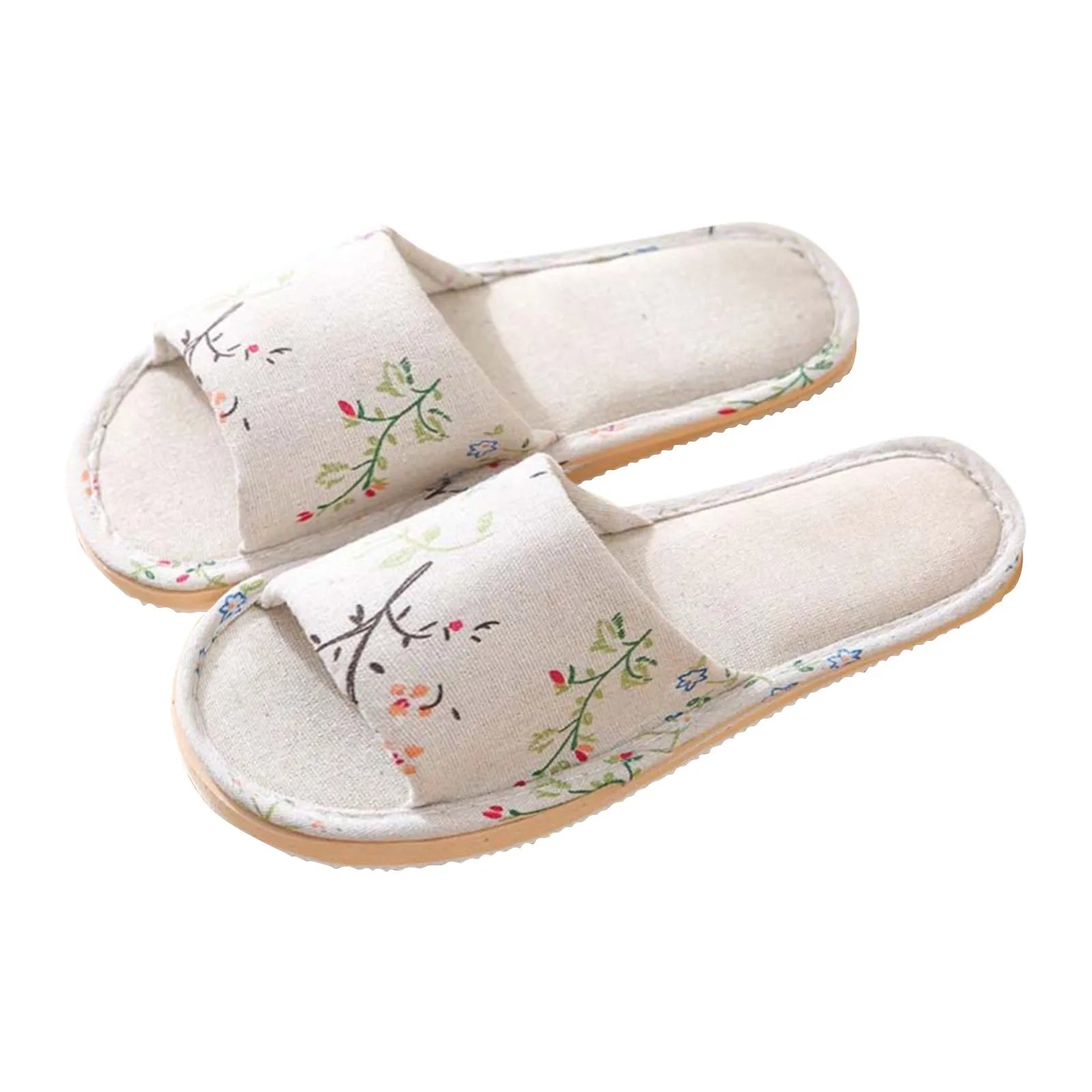 Fashion Slippers Casual Floral Women Home Indoor Comfortable Flat Shoes Bedroom Anti-slip Sandals Spring Autumn