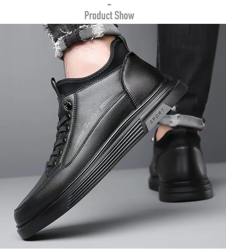 Men's Black Casual Sports Shoes 2025 High-quality Leather Shoes, Breathable Business Shoes, Soft Soled Loafers zapatos casuales