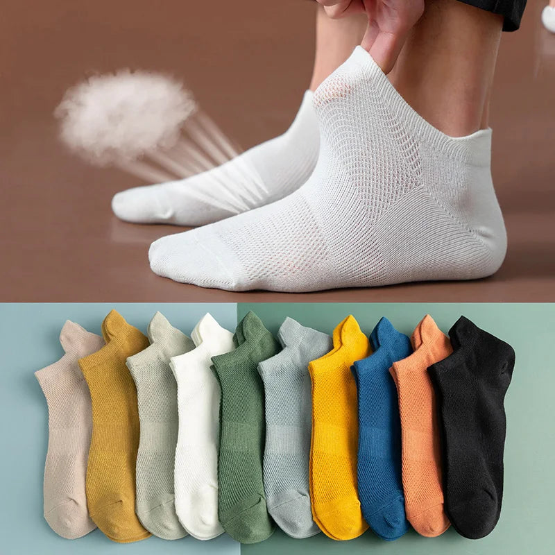 2 Pairs Mens Cotton Short Socks New Style Striped Sports Men Sock Soft Breathable Durable Spring Summer Male Ankle Socks for Boy