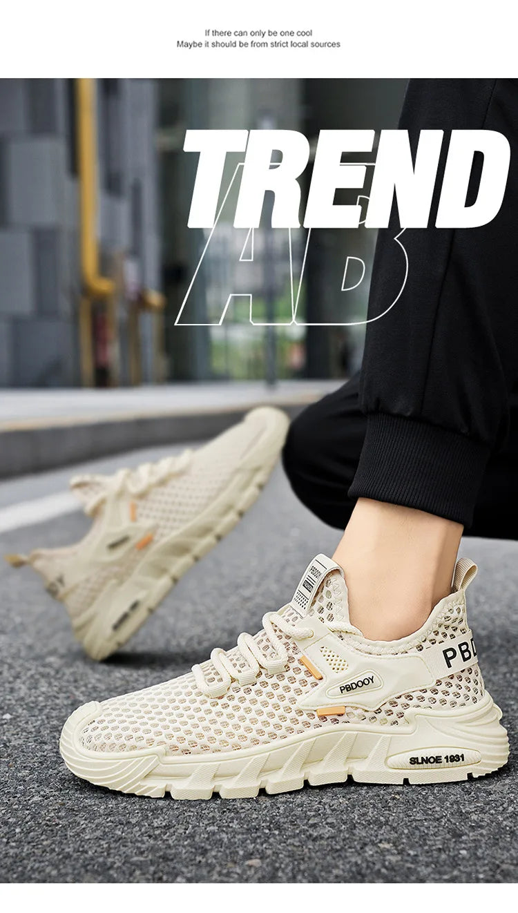 2025 Men's Casual Shoes Summer Beach Anti-slip Wading Shoes Outdoor Comfortable Breathable Mesh Sneakers Men Zapatos De Hombre
