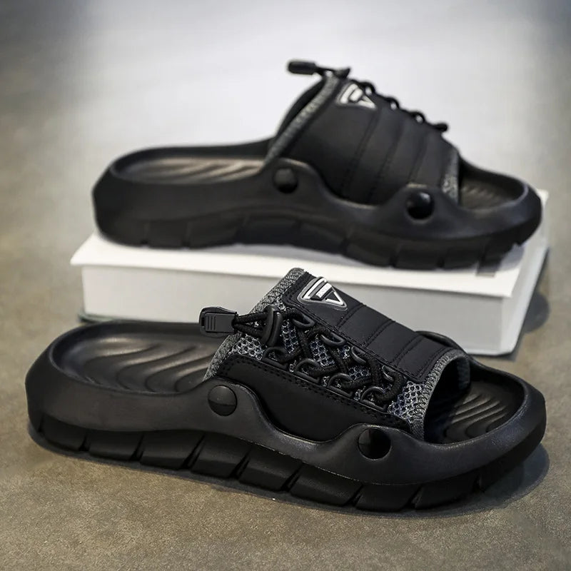 New Men's EVA Platform Massage Slippers Home Mute Anti-slip Slides Outdoor Beach Casual Sandal Shoes for Men Sandalias De Hombre