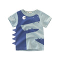 2024 Children 3D Cartoon Short T-Shirts Clothes for Boy 100% Cotton Short Sleeve Dinosaurs Cute Kids Casual Sport Top Tees