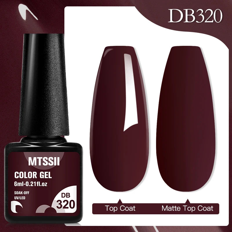 Mtssii 6ML Chocolate Color Gel Nail Polish Brown Semi Permanent UV Gel Autumn Winter Popular Soak Off Nail Art Gel Varnishes