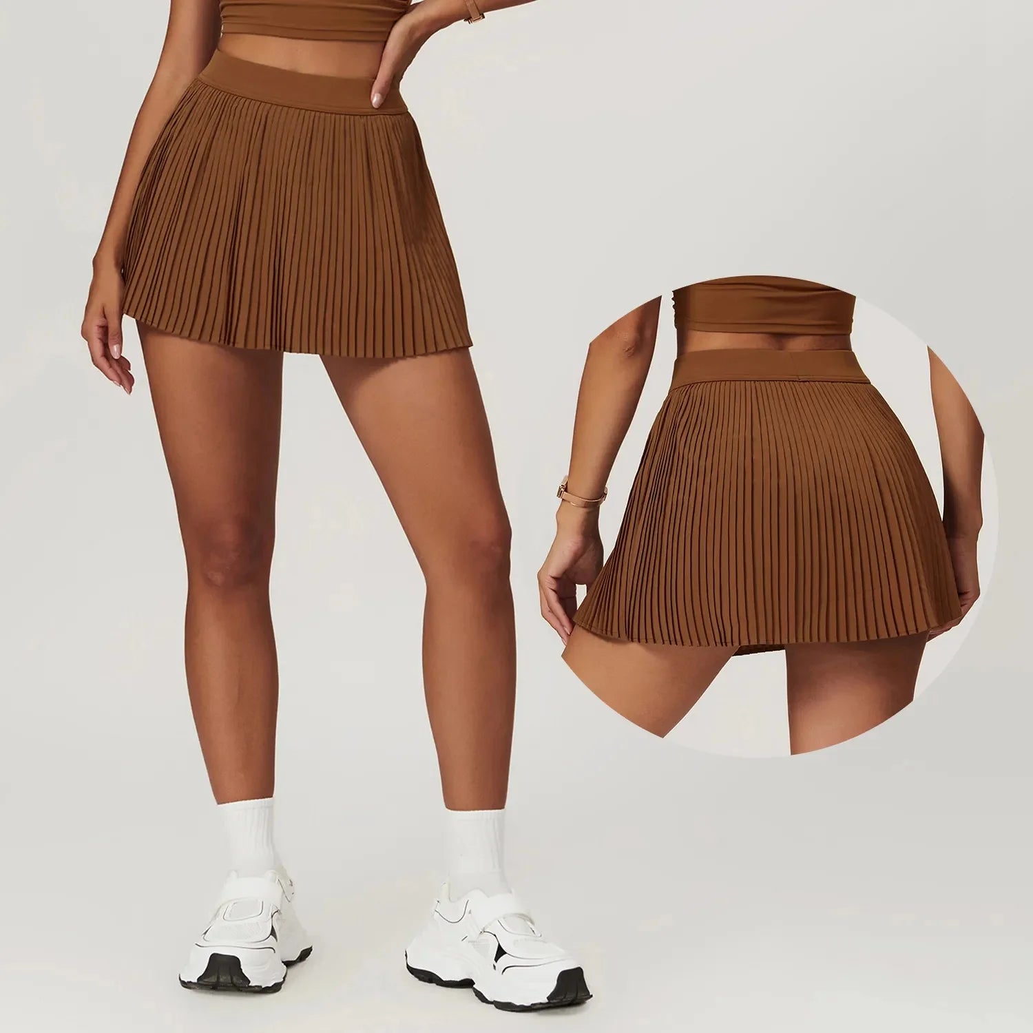 Two piece women's yoga sports skirt, hip hugging slimming, outdoor fitness tennis skirt, sun protection yoga skirt