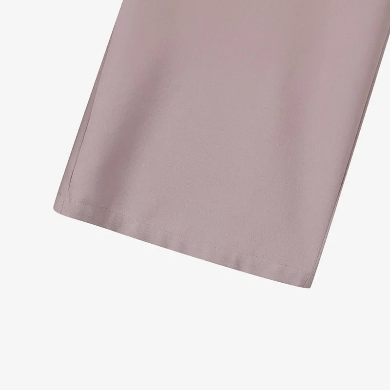 Hot Sale Of The Season Muslim Women's Fashion Casual round Neck Overhead Long Pants Midi Skirt Set Solid Color Middle East Cross