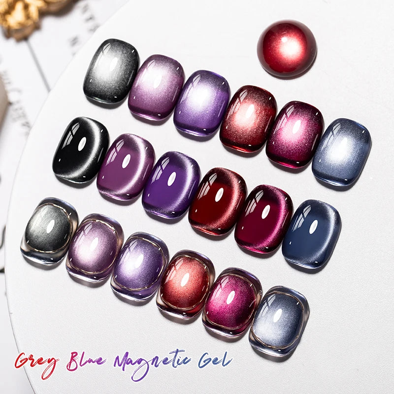 7ml Moonlight Magnetic Cat Eye Gel Nail Polish Grey Blue Red Black Autumn and Winter Nails Ultra Shine Soak Off UV Gel Nail Art