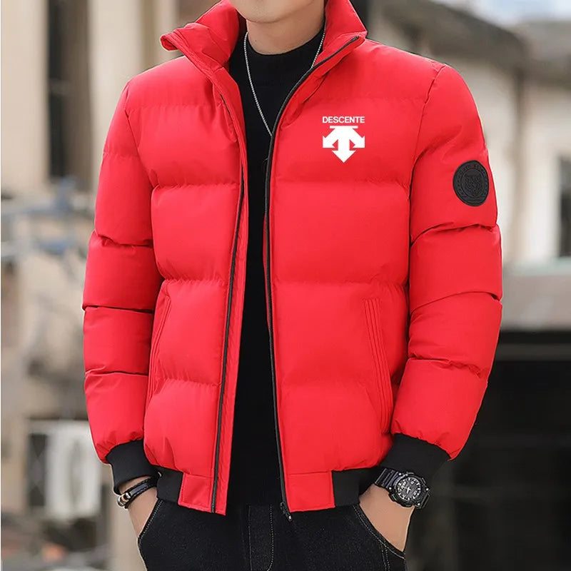 2026men's padded cotton jacket, tiger head logo, short, thick, casual, men's Parker coat, fashionable winter,