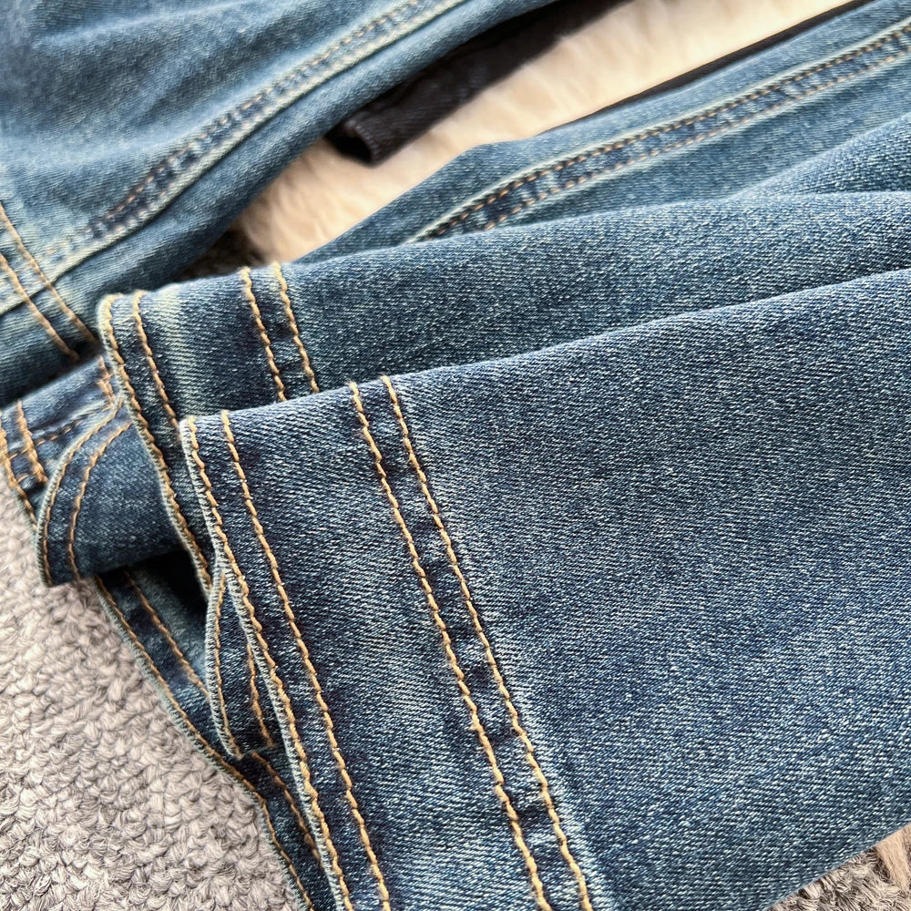 SINGREINY Female Do Old Vintage Jeans Zipper Casual Trendy Street Long Pants Chic High Waist Classic Versatile Boot Cut Trousers