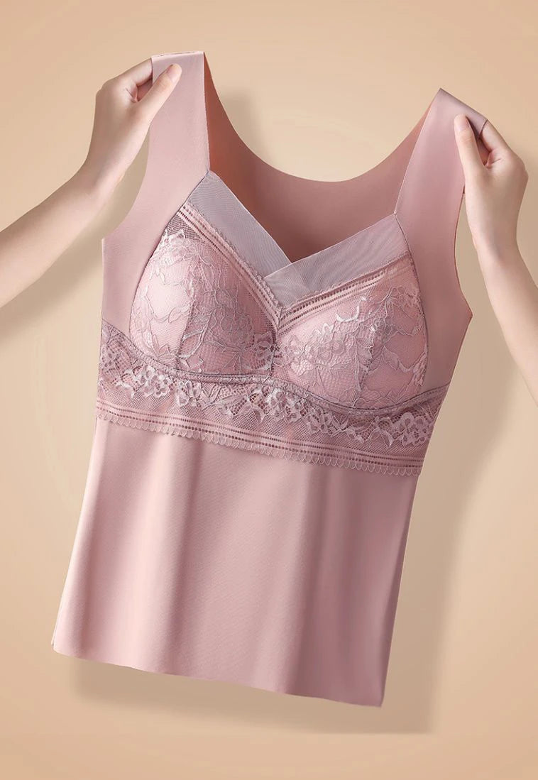 Women Velvet Padded Vest Winter Plus Size Thermo Camisole Lingerie Warm Clothing Top Inner Wear Autumn Thermal Shirt Undershirt