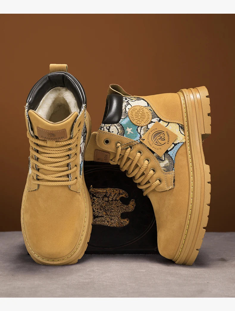 New autumn men shoes boots High Top Fashion Motorcycle Leather Shoes Outdoor leisure comfortable Boots male Lace-Up Botas