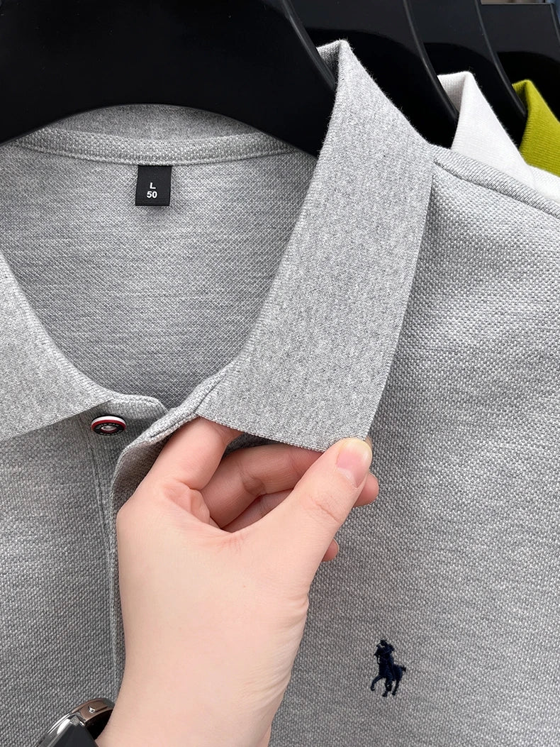 Premium Luxury Brand Men's Polo Shirt Lapel Horse Embroid Short Sleeve 100Cotton T-Shirt Business Office Golf Summer Men's Wear
