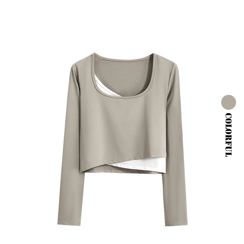 DRUR Women Yoga Set Loose Fit Gym Outfit Long Sleeve Top Pants 2 Piece Sportswear Outfit Running Jogging Suit Fitness Clothing