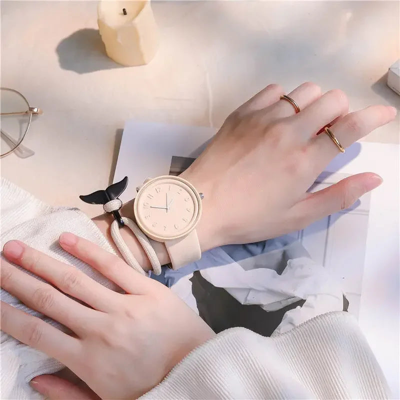 Fashion Simple Women Quartz Watch Ins Student Man and Women Style Round Leisure Vintage Wristbatch Relogio Feminino Reloj Mujer