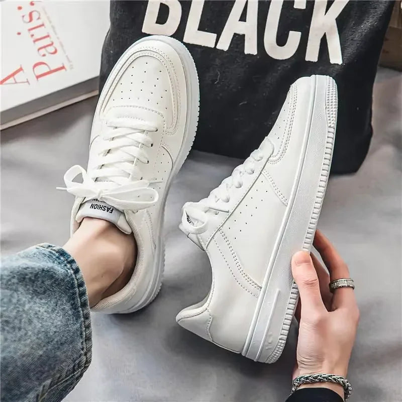 2025@@@New white men's shoes in 2025, pure white sports shoes for handsome and casual young students in spring.