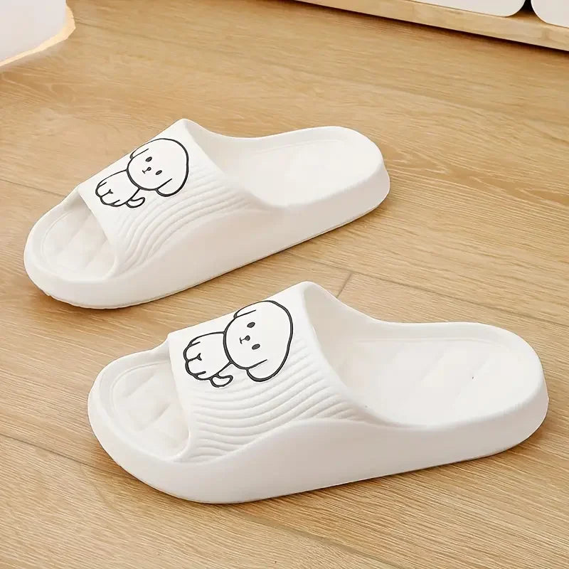 1pc Cute Cartoon Decor Pillow Slides Soft Sole Lightweight Slip On EVA Home Shower Slides Non-slip Beach Comfort Shoes