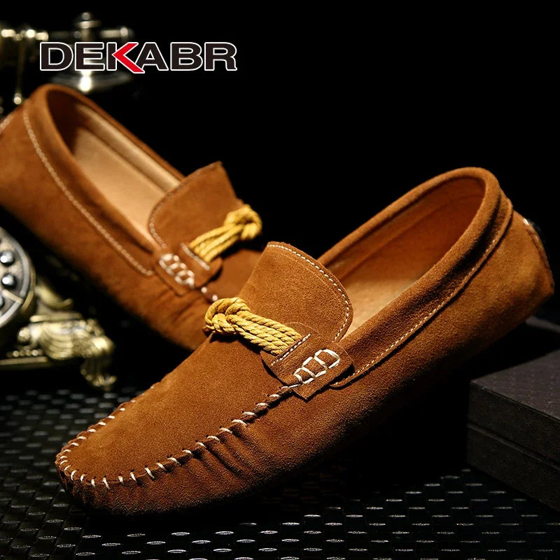 DEKABR New Design High Quality Suede Loafers Slip on Moccasins Comfortable Breathable Lightweight Handmade Driving Shoes for Men