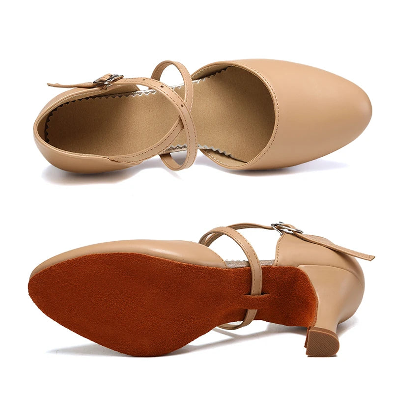 DKZSYIM Women Dance Shoes Latin Party Tango Jazz Elegant Dancing Shoes Lace-up Suede Sole Closed Toe Microfiber Leather 7 Colors