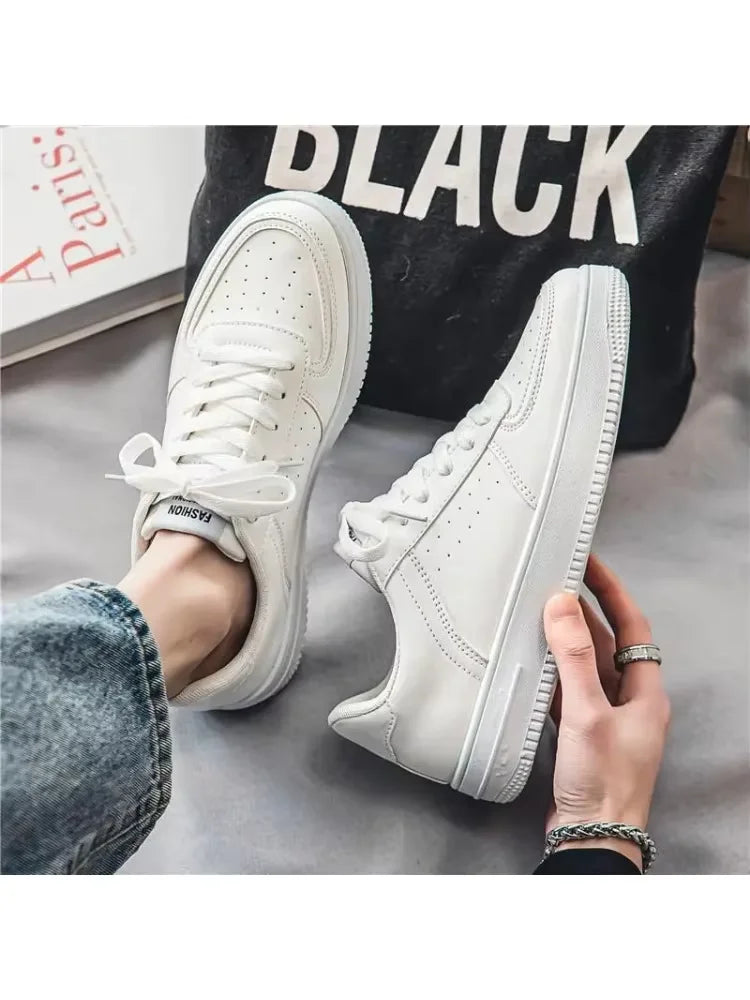 2025@@@New white men's shoes in 2025, pure white sports shoes for handsome and casual young students in spring.