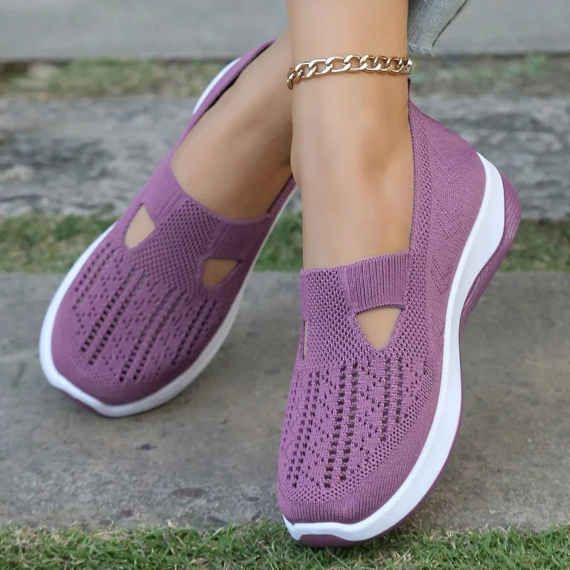 New Women's Sneakers Breathable Mesh Casual Shoes for Women Comfortable Soft Sole Walking Shoes Fashion Shallow Mouth Flat Shoes