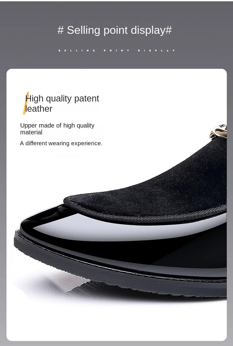 Italian Men's Dress Shoes British Suede Patent Leather Casual Shoes Korean Trendy Loafers 2024 Male Wedding Party Shoes for Men