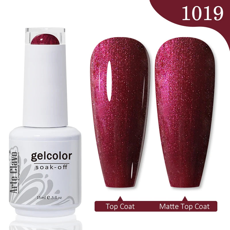 Arte Clavo 15ml Rose Red Pink Color Gel Nail Polish Autumn Winter Hot Sale Long Lasting Soak Off For Manicure Nail Art Gel