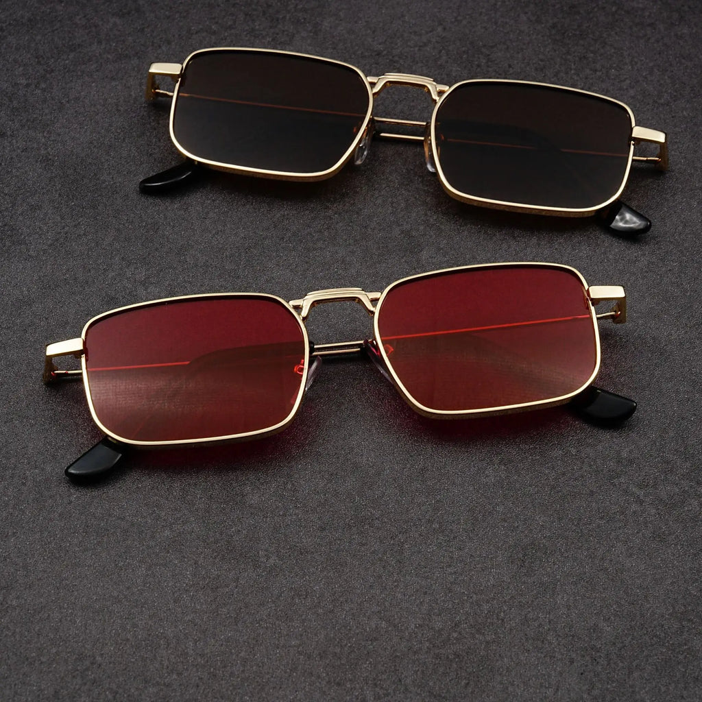 Fashion Rectangle Sunglasses Men Women Vintage Square Driving Sun Glasses Luxury Brand Metal Frame Eyewear Lentes De Sol Hombre
