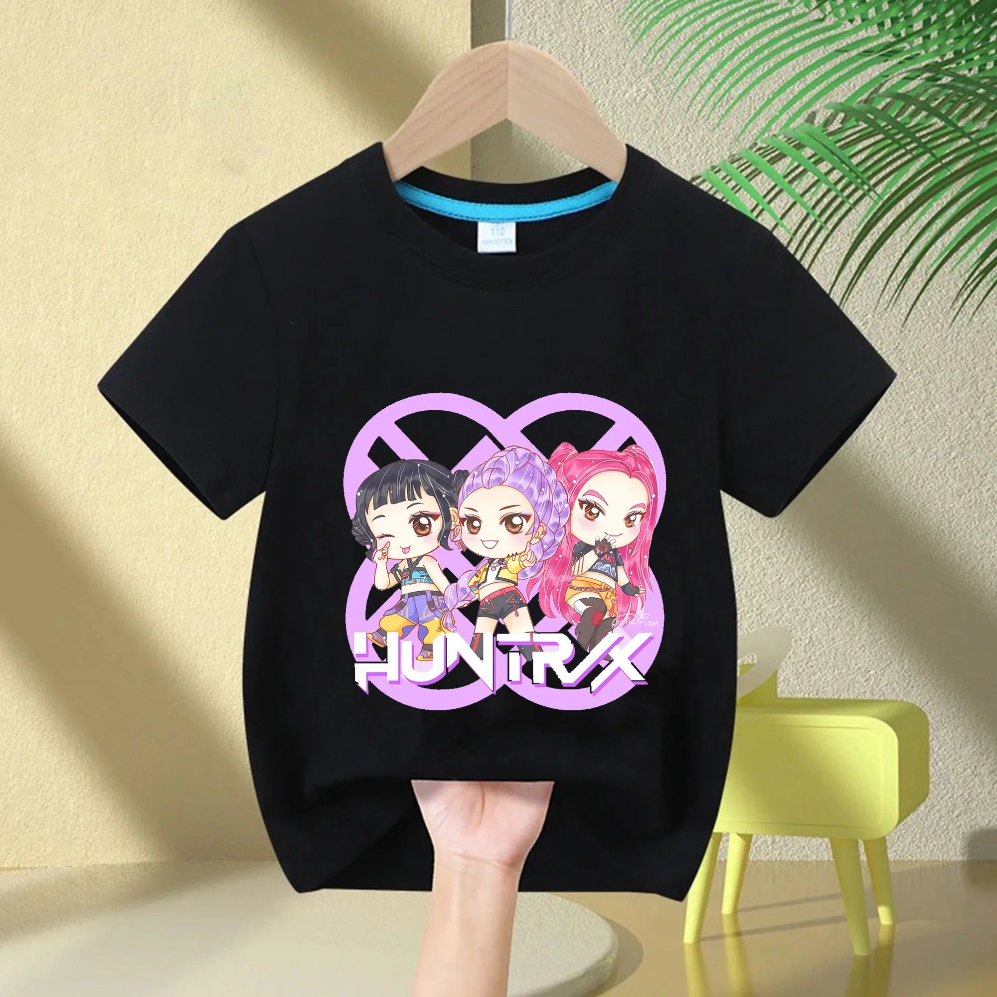 New 2025  KPop Demon Hunters Saja Boys Cartoon Boys T-shirt Round Neck Print Fashion Casual Top Children's T-shirt Kids Clothing
