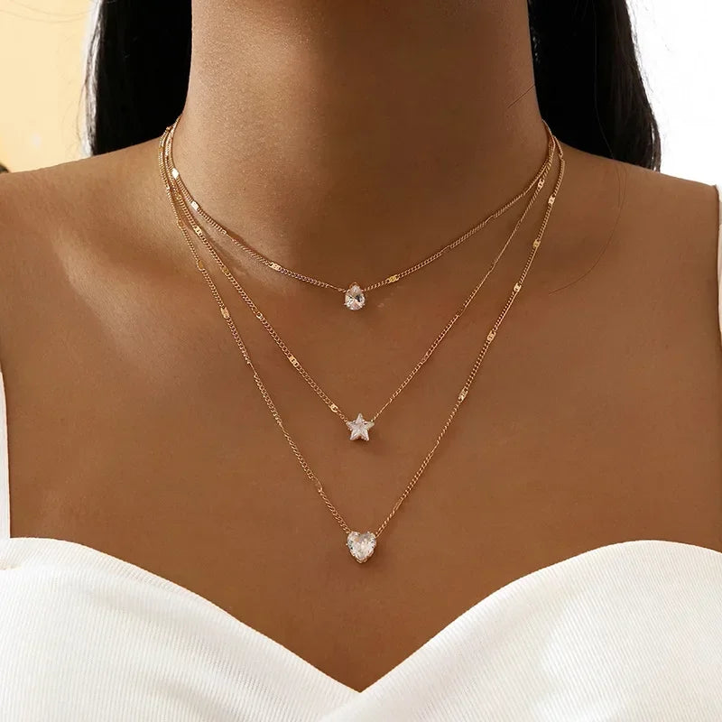Simple V-shaped Long Sexy Clavicle Necklace Gold Color Long Neck Chain Women Vertical Bar Pendant Necklace Party Jewelry Gifts