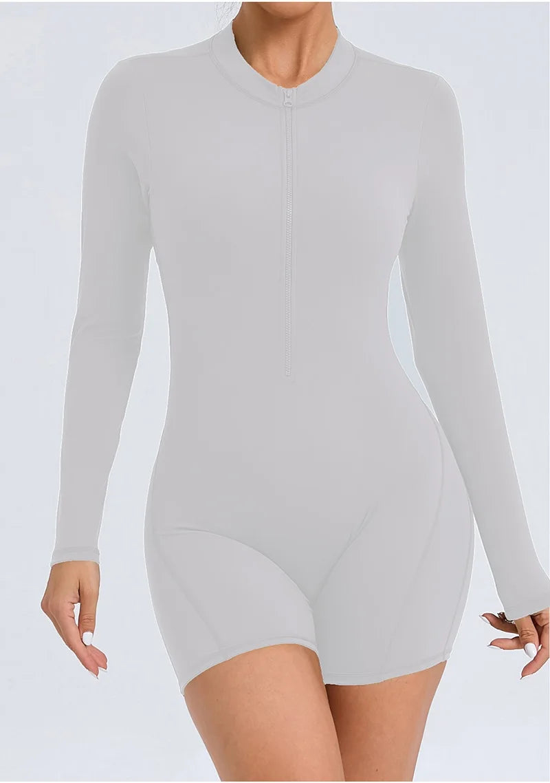 Cloud Rise Women Yoga Jumpsuit Long Sleeve Sports One Piece Suit Gym Pilates Fitness Bodysuit Rompers Workout Overall Sportswear