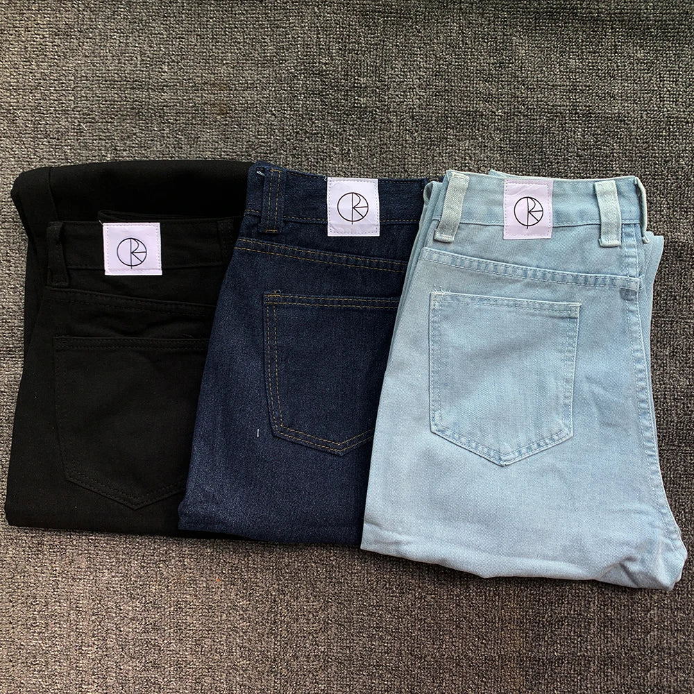 Y2K Embroidery Baggy Boy Jeans Women Streetwear Gothic Cartoon Blue Straight Jeans Retro Punk Rock High Waist Denim Trousers