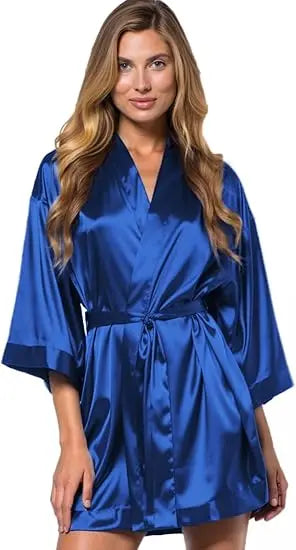 Women's Bride Bridesmaids Silky Robe Satin Kimono Robes for Women Lingerie