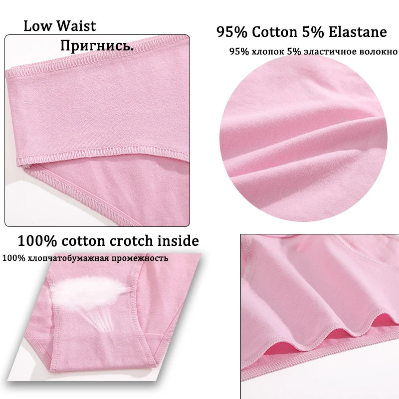 FINETOO 3PCS/Set S-XL Cotton Lingerie Panties Women Underwear Sexy Femme Underwear Women's Underpant Panty 8 Solid Color Briefs