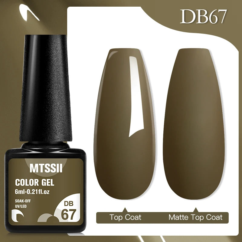 Mtssii 6ML Chocolate Color Gel Nail Polish Brown Semi Permanent UV Gel Autumn Winter Popular Soak Off Nail Art Gel Varnishes