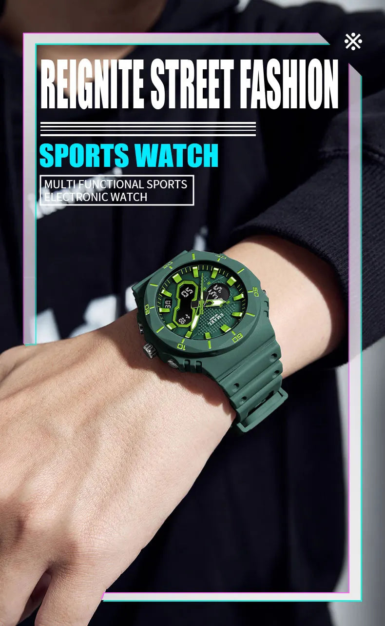 SMAEL Fashion Sport Watches for Unisex Top Brand Luxury Sports Chronograph Women Watch Waterproof Digital Quartz Wristwatch